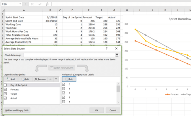 burndown chart excel